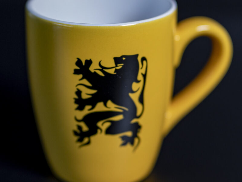 Koffiemok met Vlaamse Leeuw Zwart